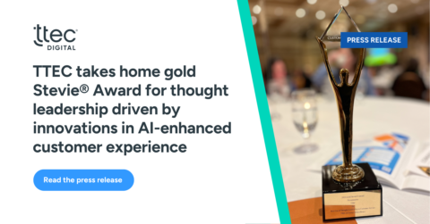 TTEC takes home gold Stevie Award for thought leadership driven by innovations in AI enhanced customer experience