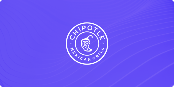 Chipotle logo over purple background